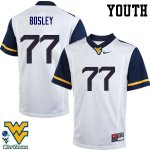 Youth West Virginia Mountaineers NCAA #77 Bruce Bosley White Authentic Nike Stitched College Football Jersey JI15H57XY